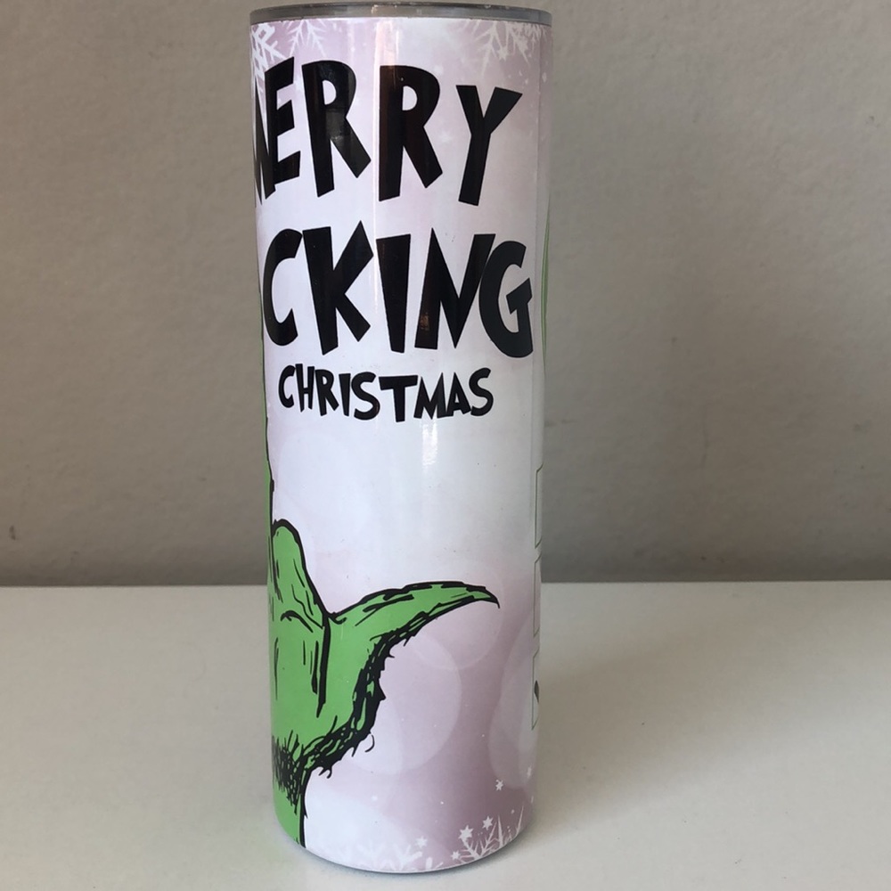Christmas Grinch “ 100% that Grinch “ Water Bottle Tumbler - Picture 3 of 7